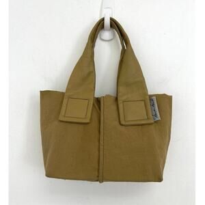 RARE Kawa-Kawa Japan Designer Neutral Khaki Mini Tote Shoulder Bag MINOR FLAWS